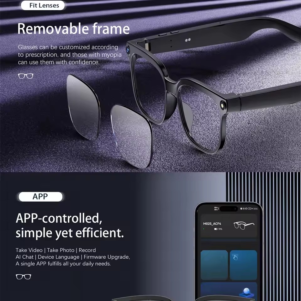 Gafas inteligentes M02S con IA - Audio Music Image reseña y precio