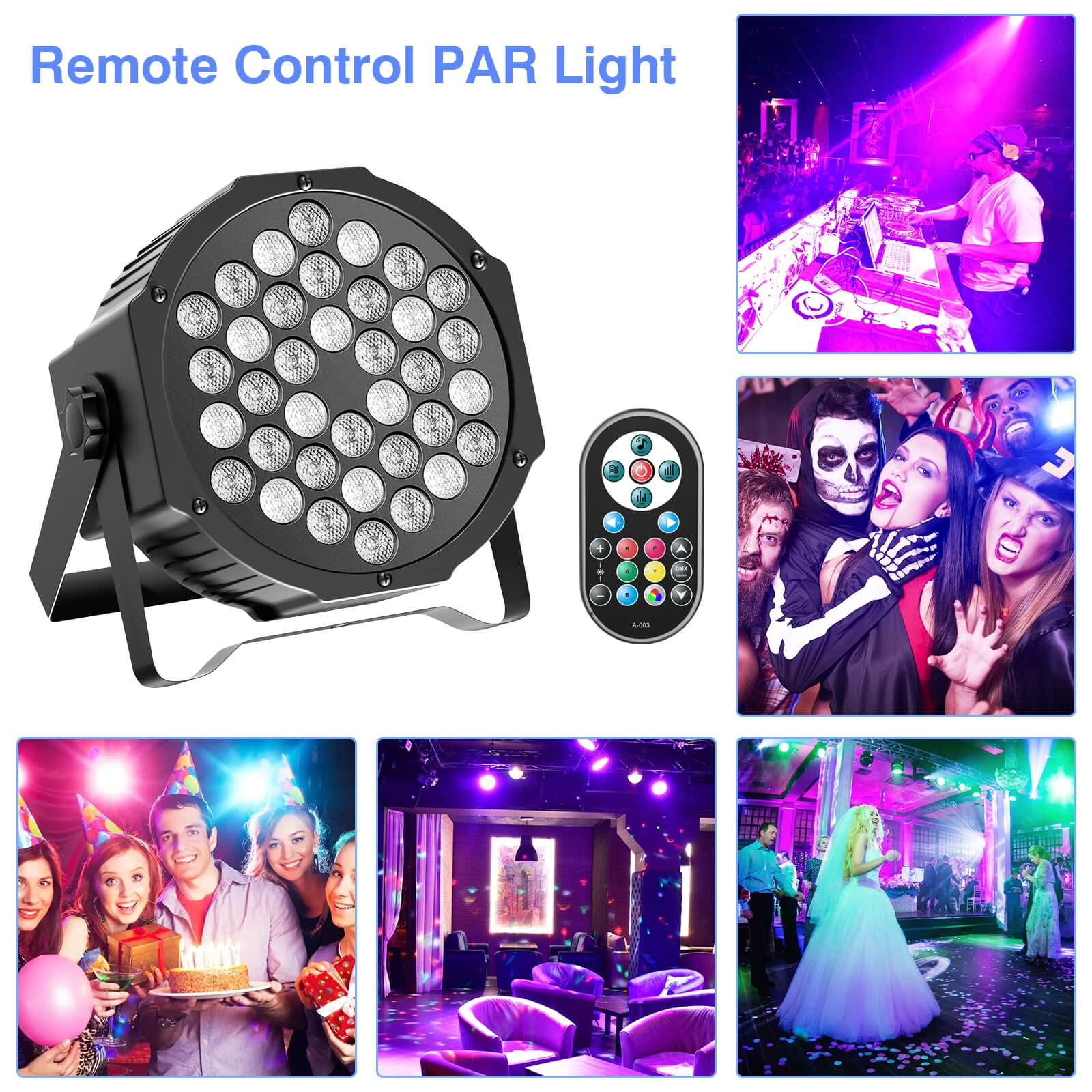 U'King-luces Par LED RGB para  - Audio Music Dj reseña y precio